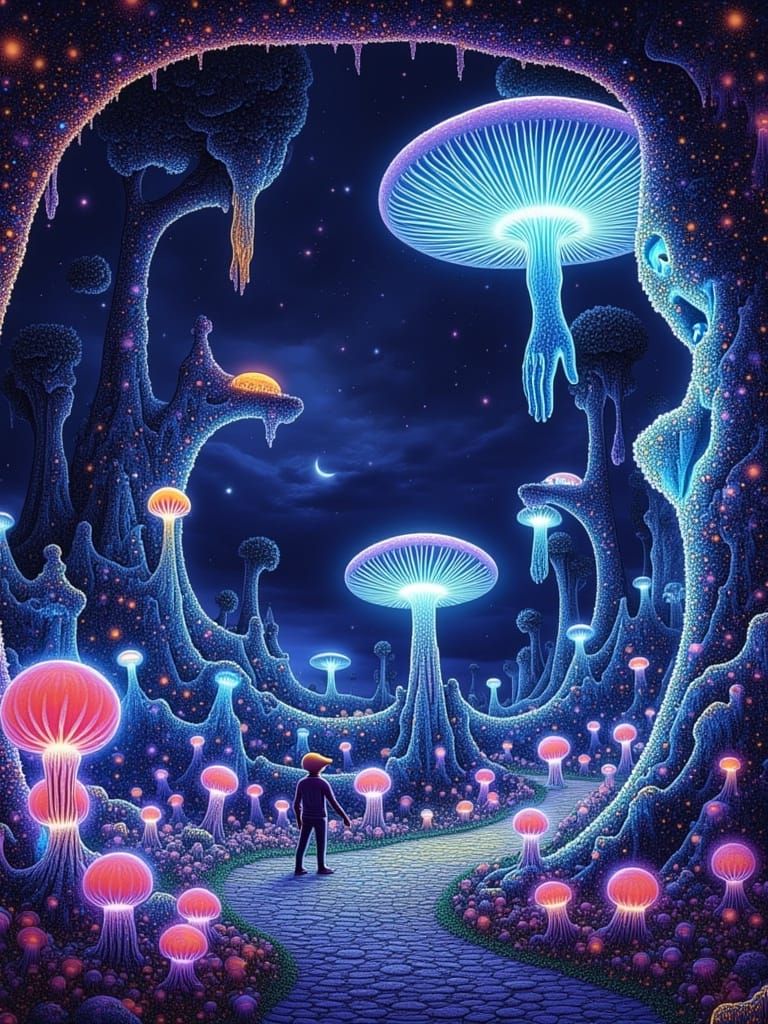 Whimsical Forest Adventure in Ethereal Light