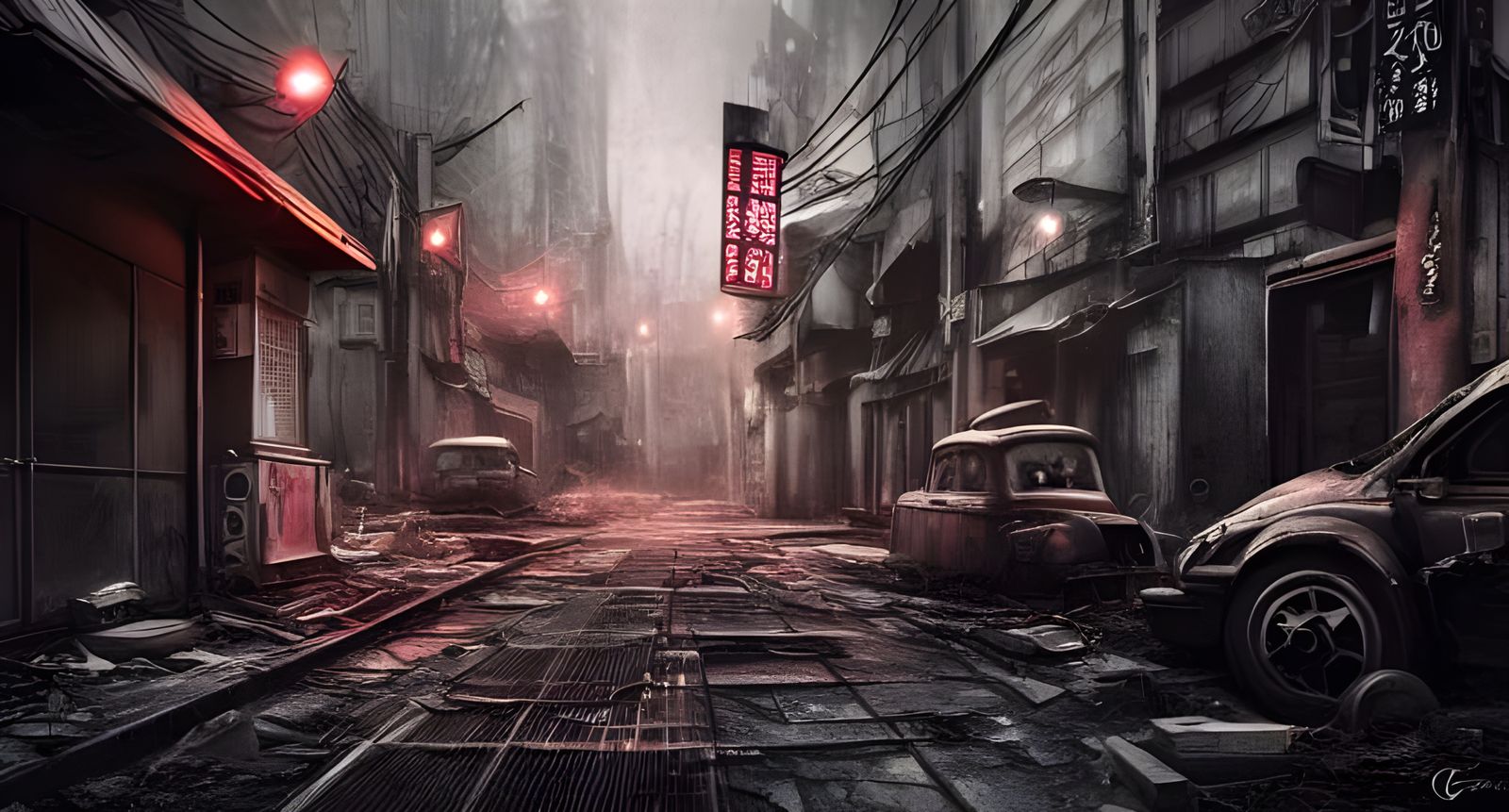 Dark Post-Apocalyptic Tokyo in Hyper-Realistic Style