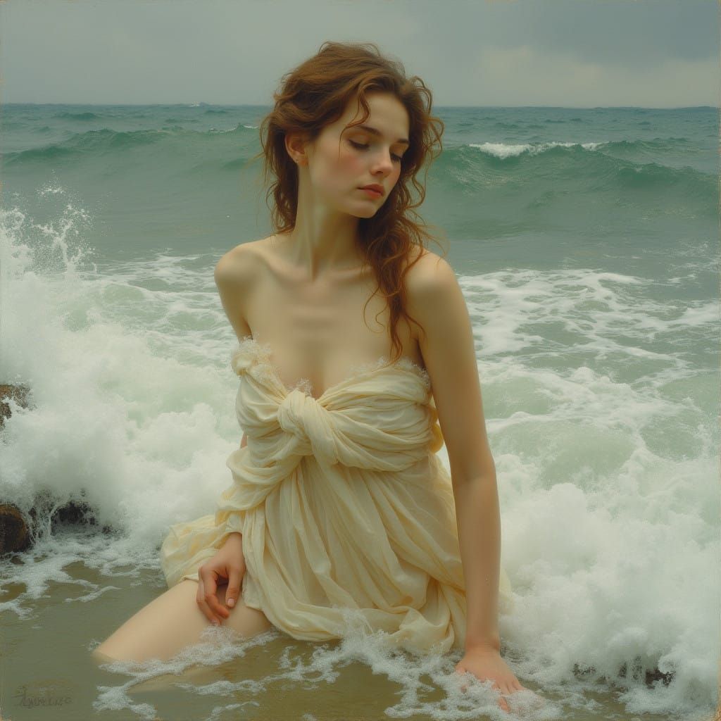 Classical Neoclassic Nude in Golden Light