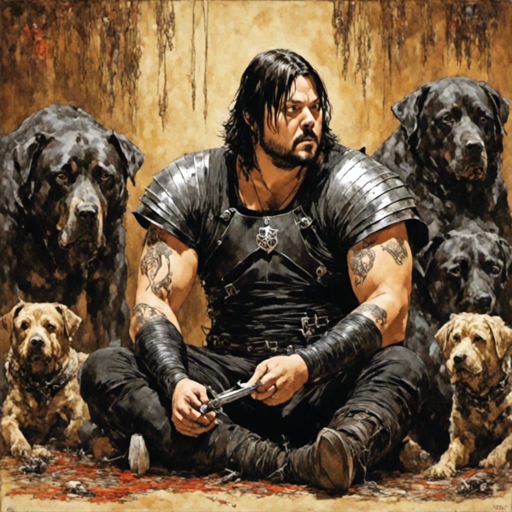 The Hound from Game of Thrones in Retro Style