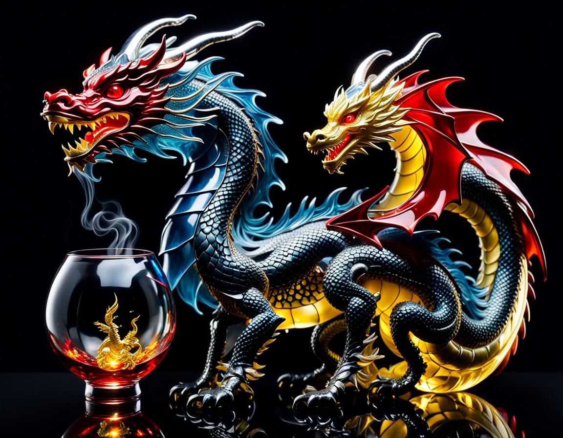 Glass Dragon and Little Red Riding Hood