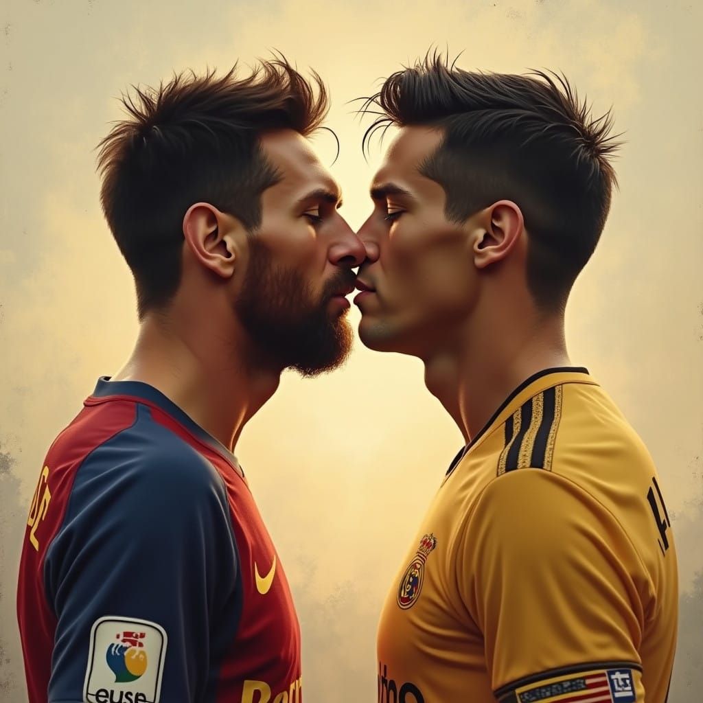 Soft Moment of Mutual Admiration between Soccer Legends