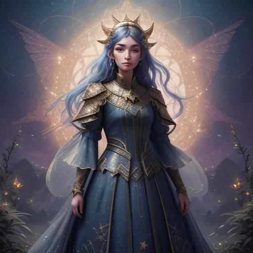 Mystical Heroine in Polastar Ritual: Fantasy Concept Art