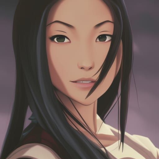 Asian Girl Bending Elements in Anime Style