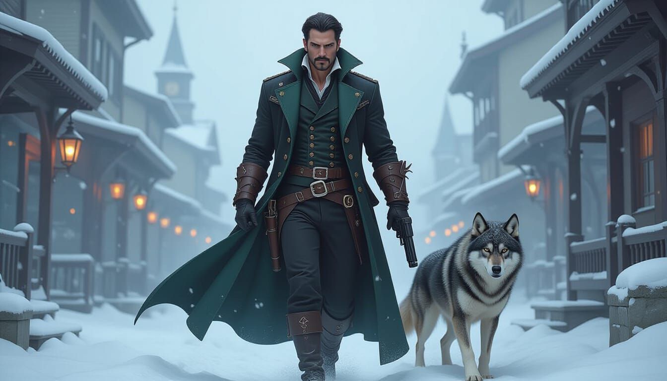 Vampire Gunslinger Transforms Into Wolf in Epic Fantasy Styl...