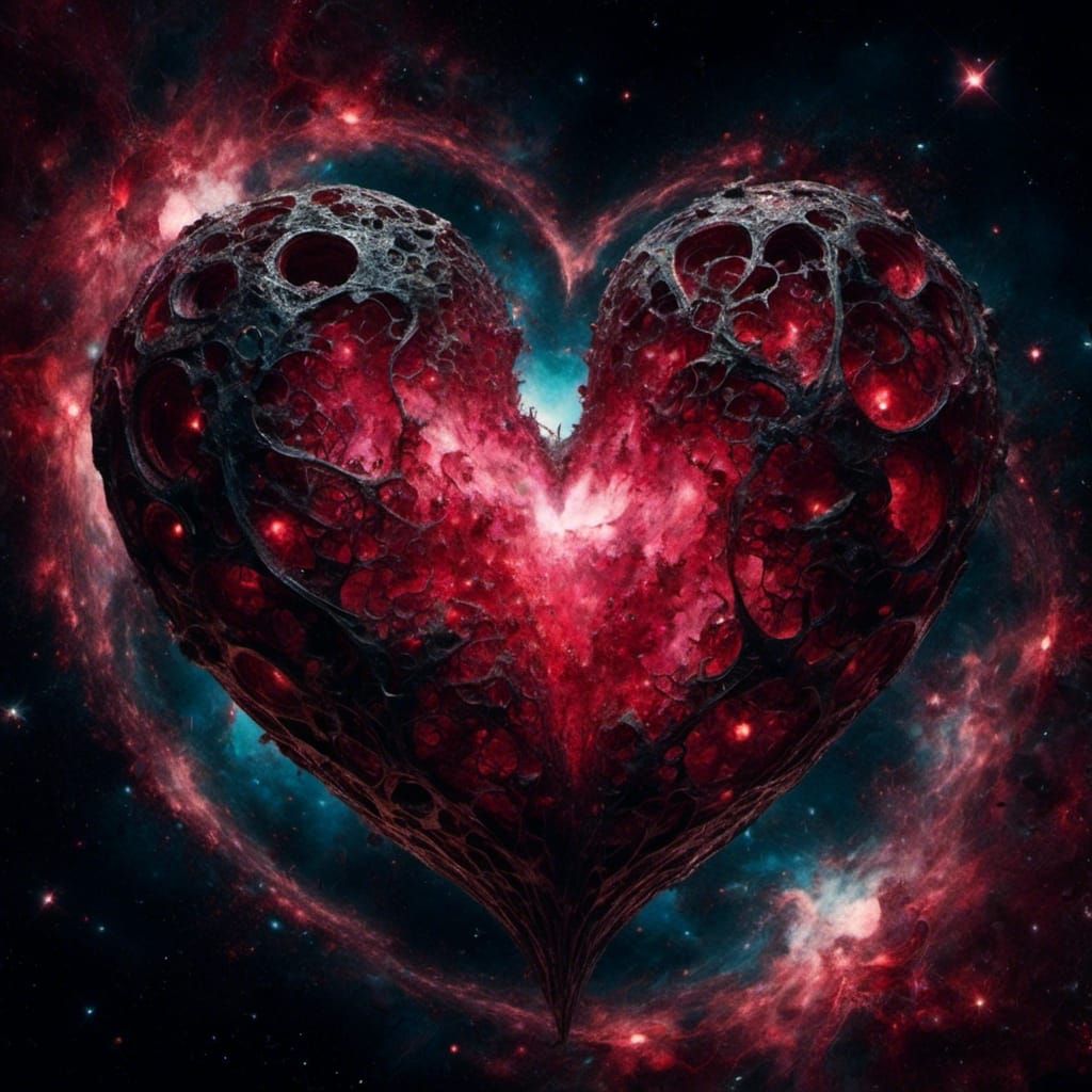 Surreal Optical Illusion: Infinite Glowing Heart