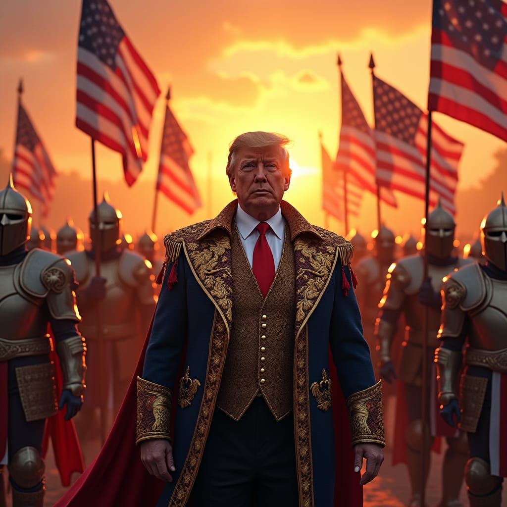 Trump Leads Patriot Army in Heroic Fantasy Art