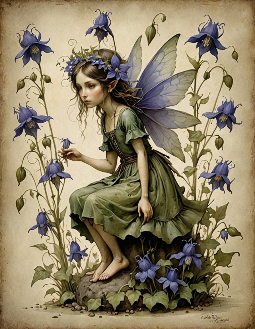 Bellflower Fairy in Dark Fantasy Style