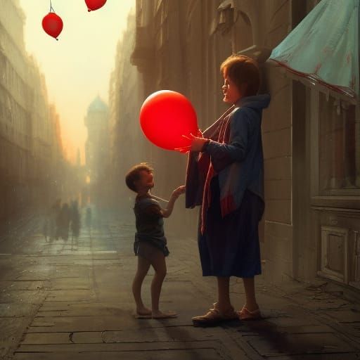 Sandman's Boy Offers Balloon: Hyperdetailed Concept Art