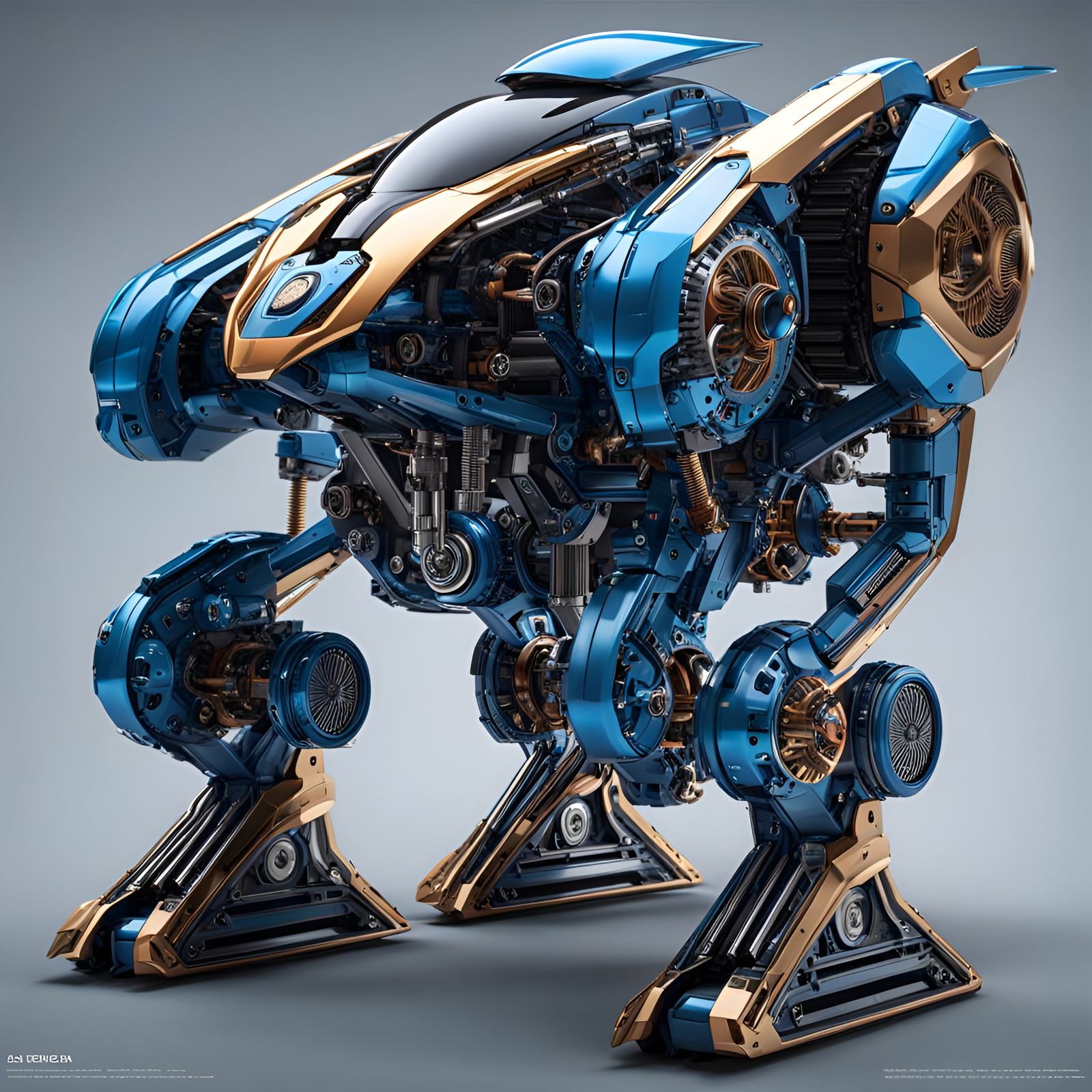 Futuristic Robotic Bluebird in Hyperrealistic Detail