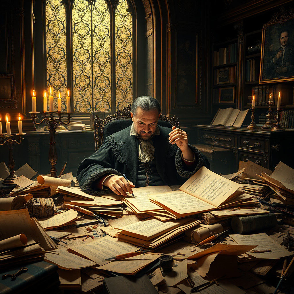 Polonius in Elsinore Castle Study, Fantasy Art