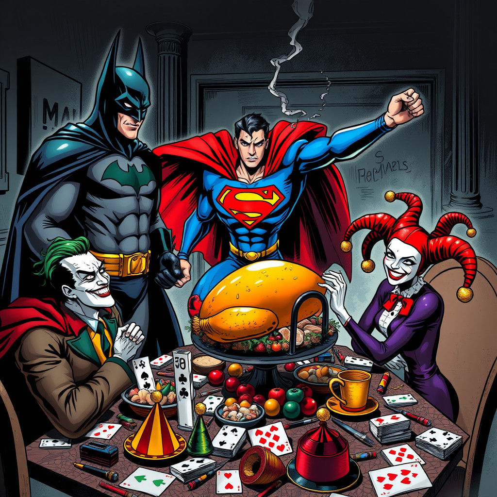 Batman's Turkey Gift to Joker Interrupted by Superman