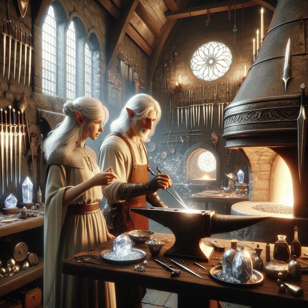 Enchanting Elven Blacksmithery with Magical Swords
