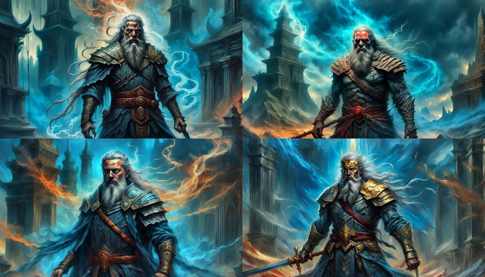 Sinister Warrior King with Body Part Background