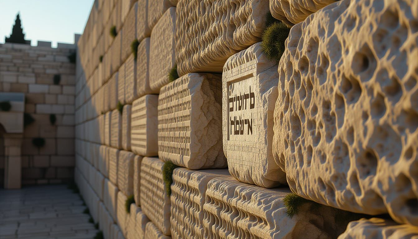Western Wall Close-Up at Twilight in Cinematic Style