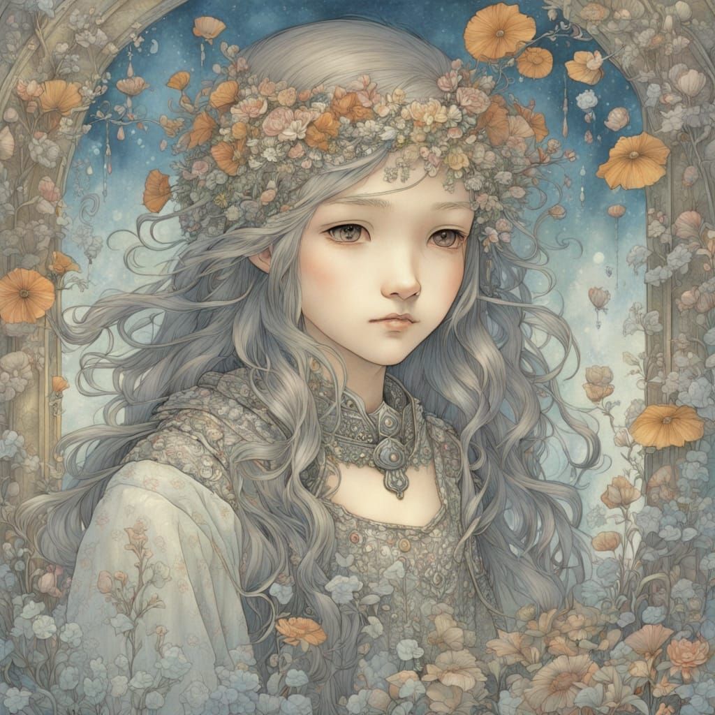 Luminous Innocence in a Medieval Fantasy Scene