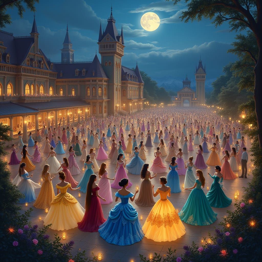 Majestic Royal Ball in a Whimsical Fairy-Tale Kingdom