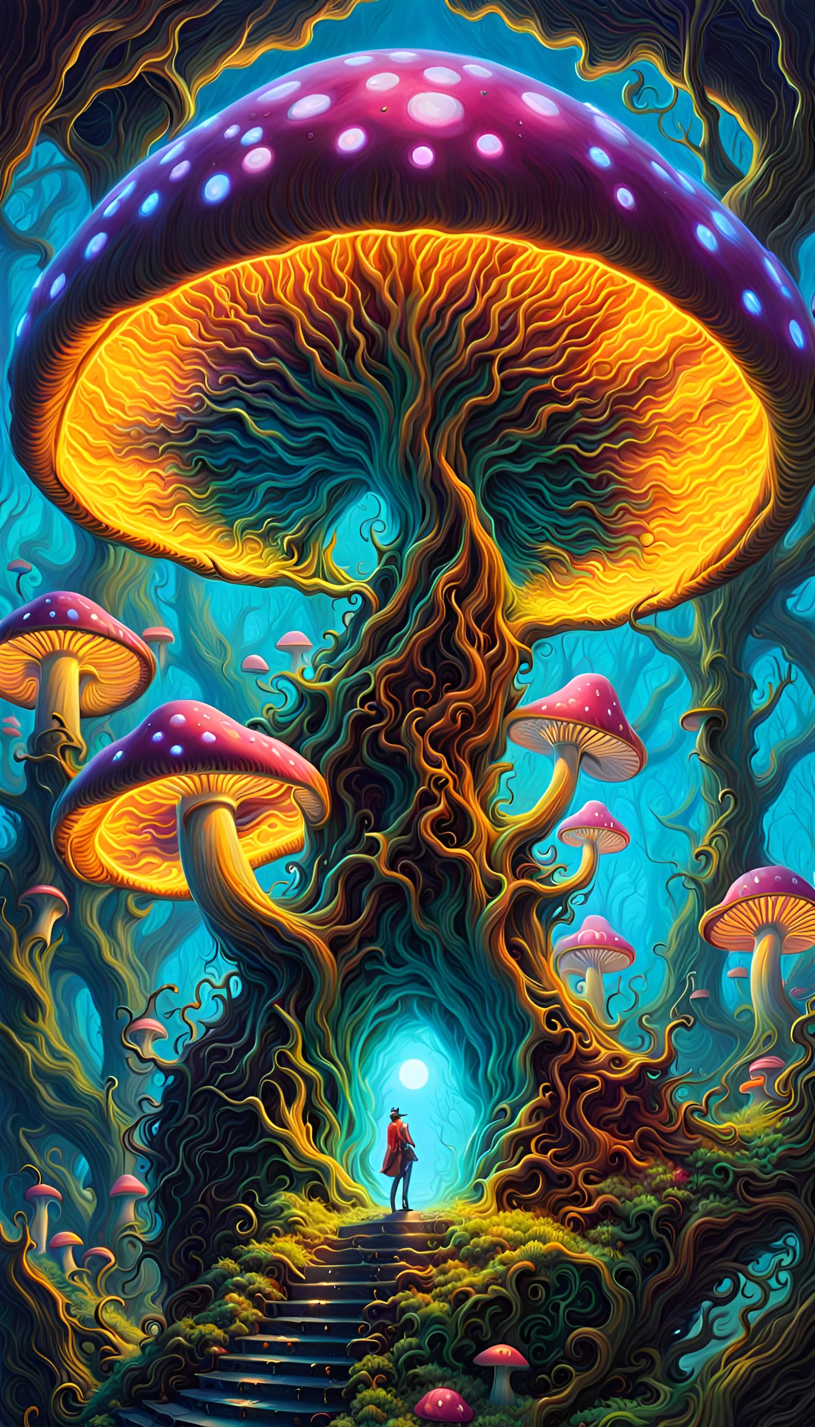 Psychedelic Mushroom Portal to Another Existence