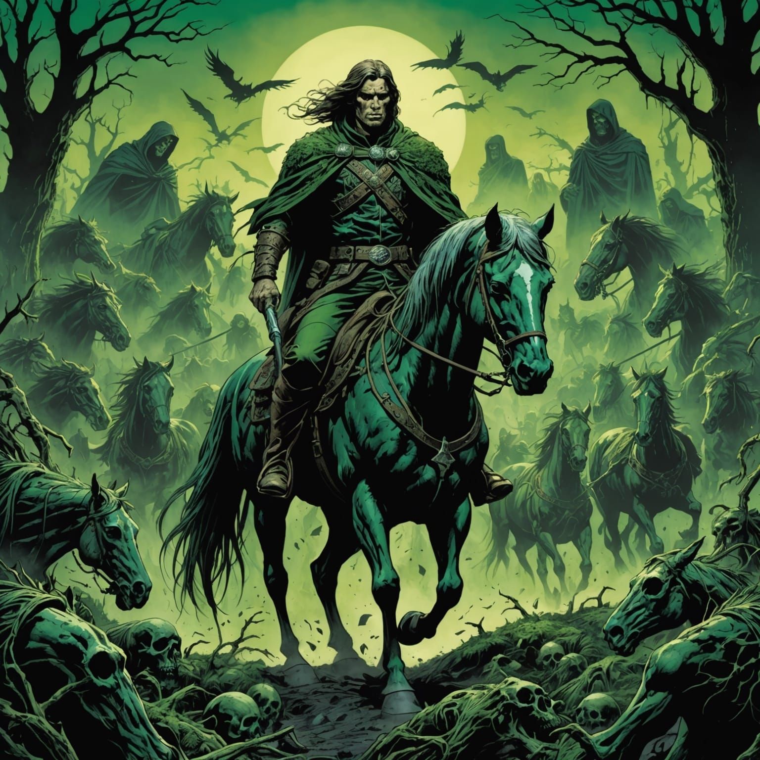Famine: Ghostly Rider of the Apocalypse in Comic Art
