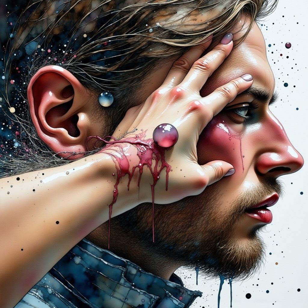 <lora:Ink Poet:1.0> Ink tears