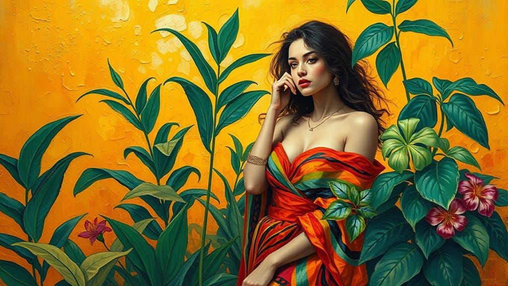 Vibrant Woman in Neo-Impressionist Expressionist Style