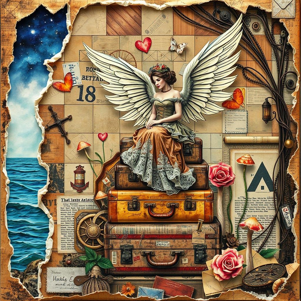 Steampunk Siren in Whimsical Train Station