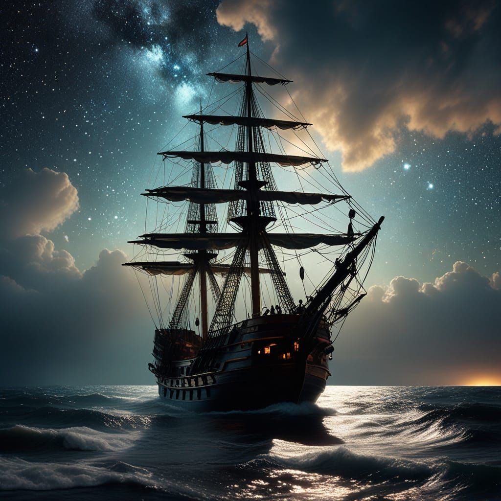 Majestic Galleons Sail Through a Cosmic Sea