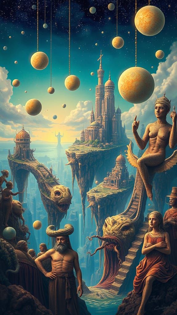 Dreamlike Cityscape in Vibrant, Ethereal Colors