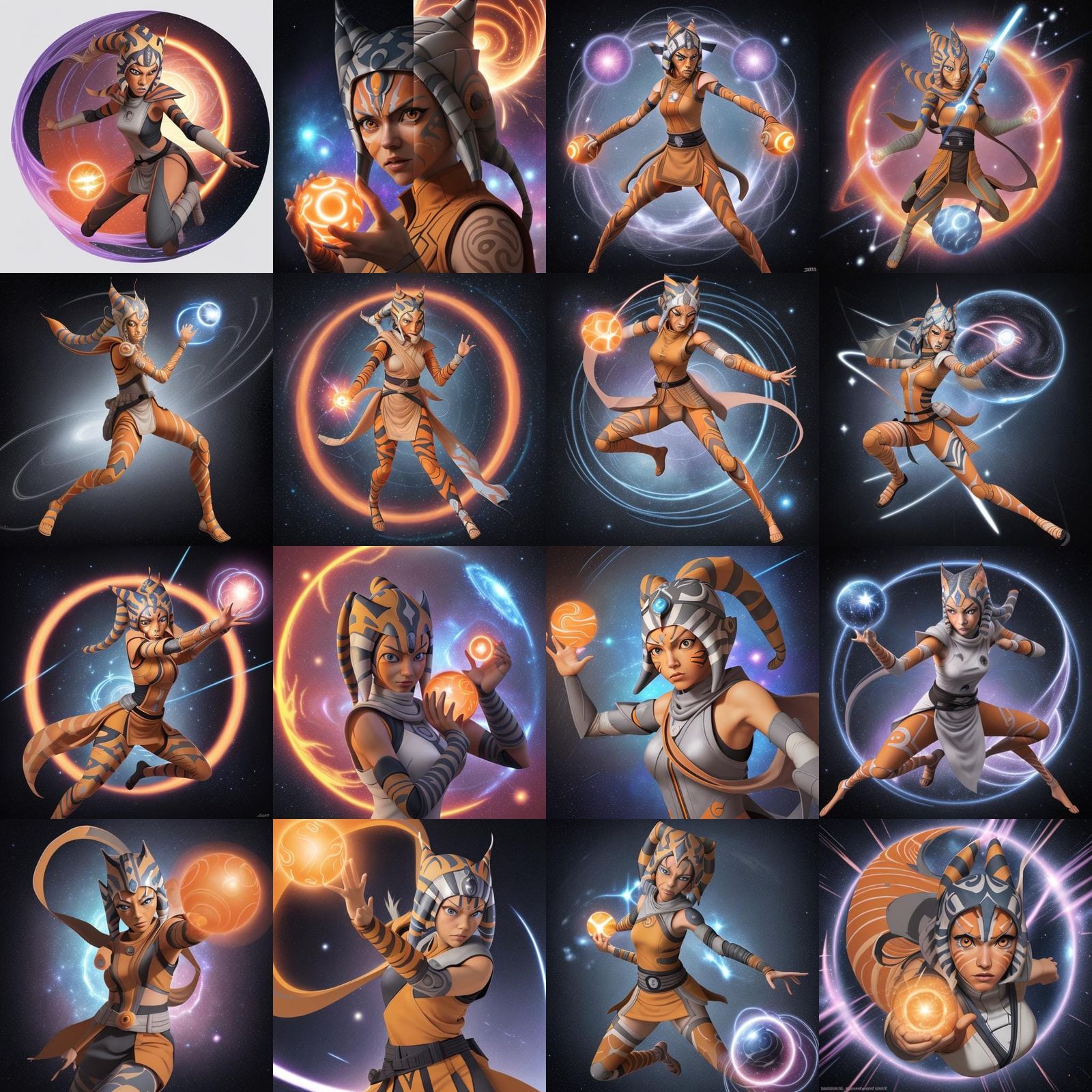 Ahsoka as Naruto with Galaxy Orb Attack