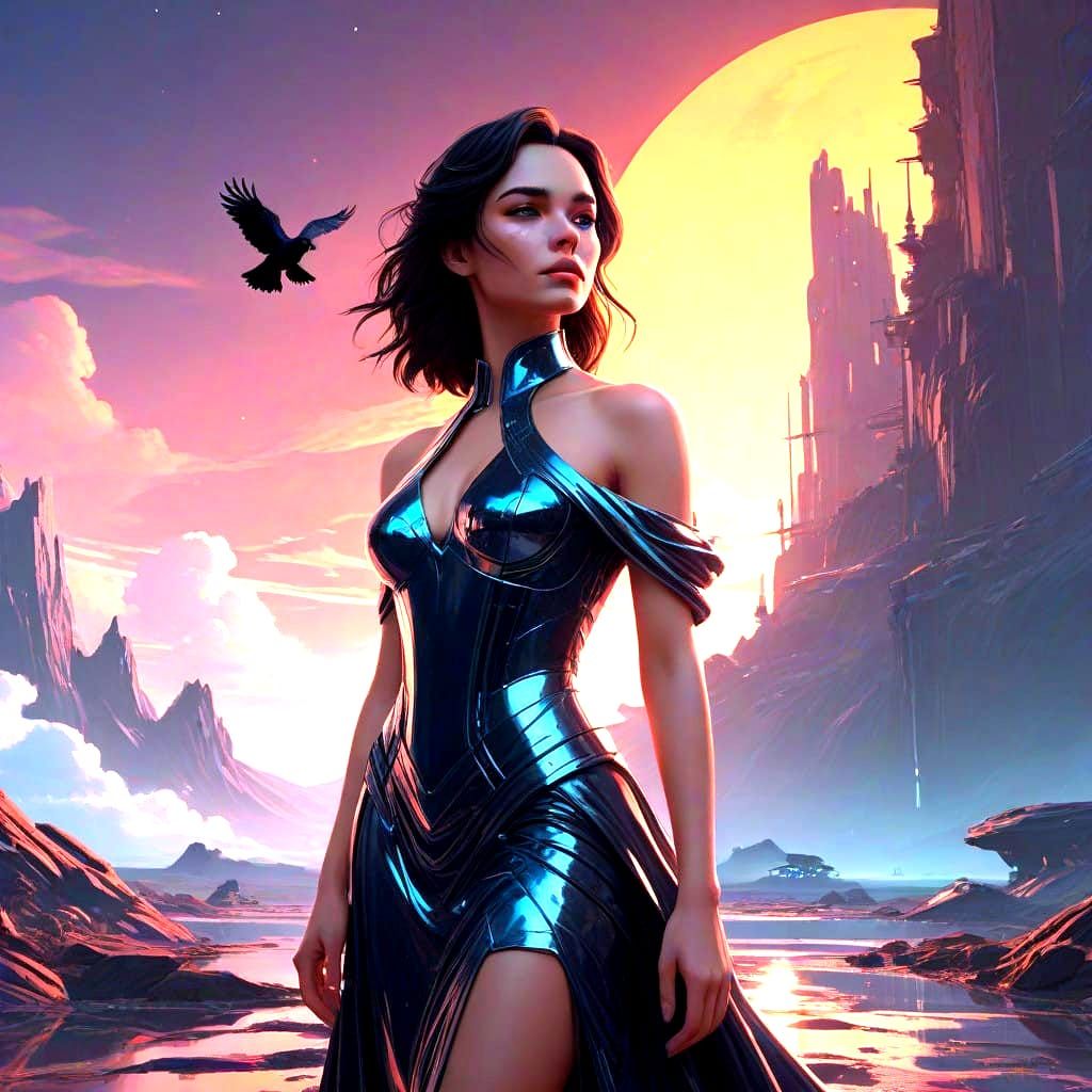 Modern Fantasy Goddess in Vibrant Splendor