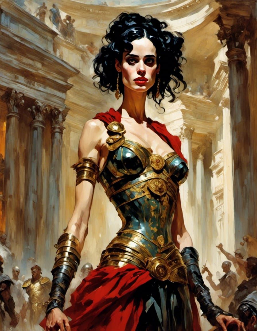 Roman Domina Portrait in Painterly Style