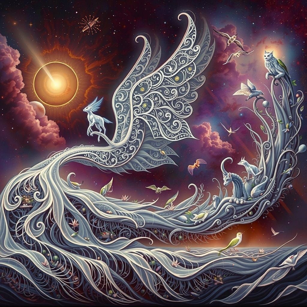 Surreal Starlight Entity Rides Cosmic Comet in a Vibrant, Ph...