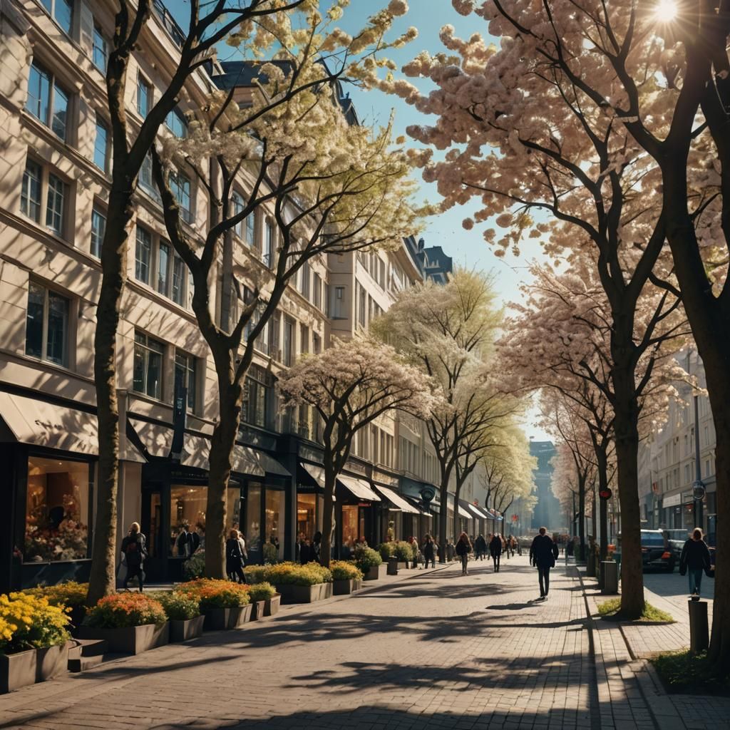 Epic Cinematic Spring Scene in Düsseldorf