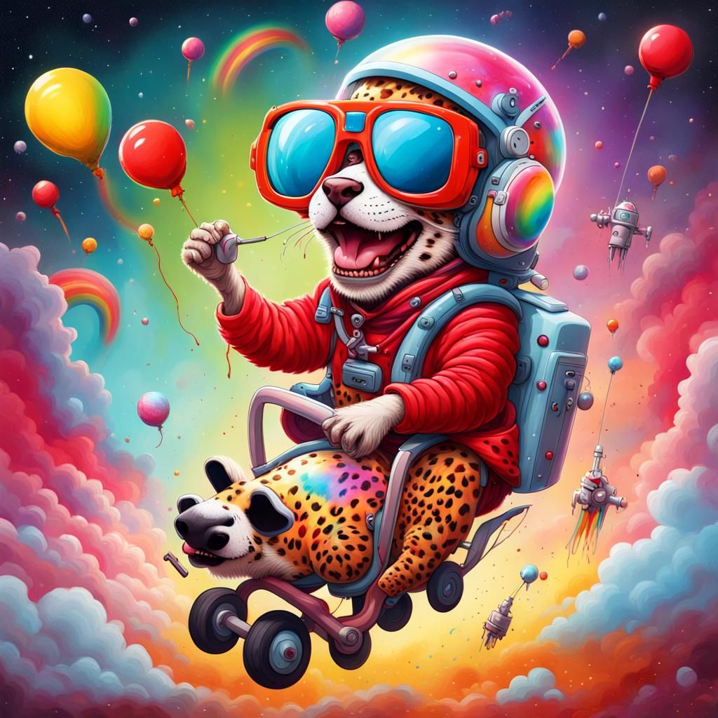 Laughing Granny's Rainbow Ride: Graffiti Art in Space