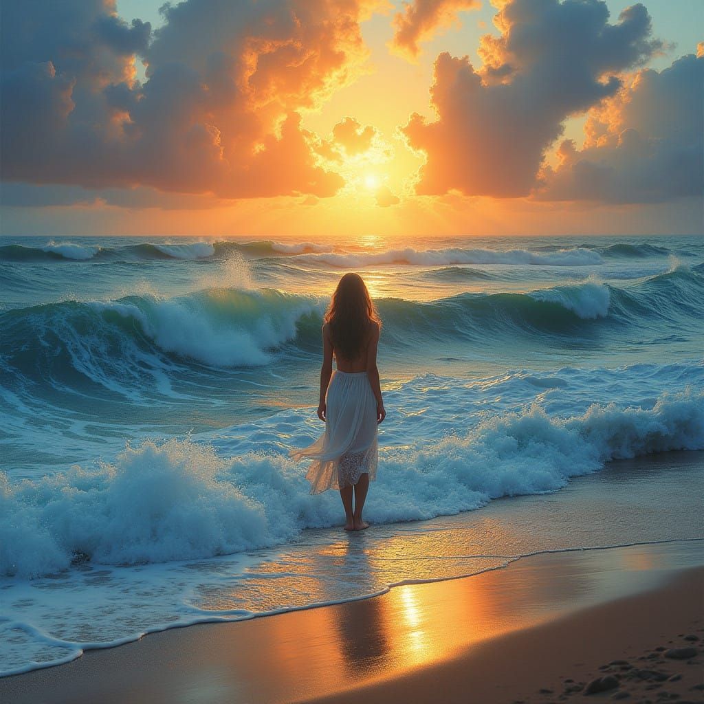 Ethereal Sunset Seascape in Vibrant Colors