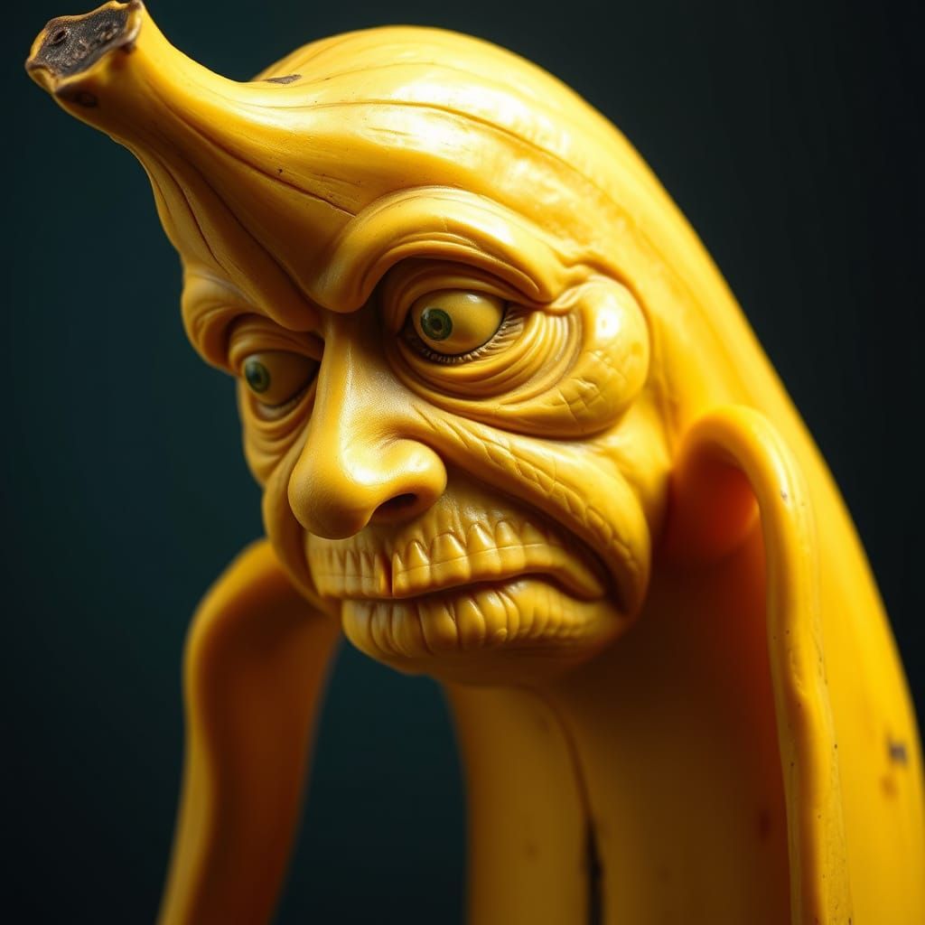 Hyper-Realistic Banana Portrait in Photorealistic Style