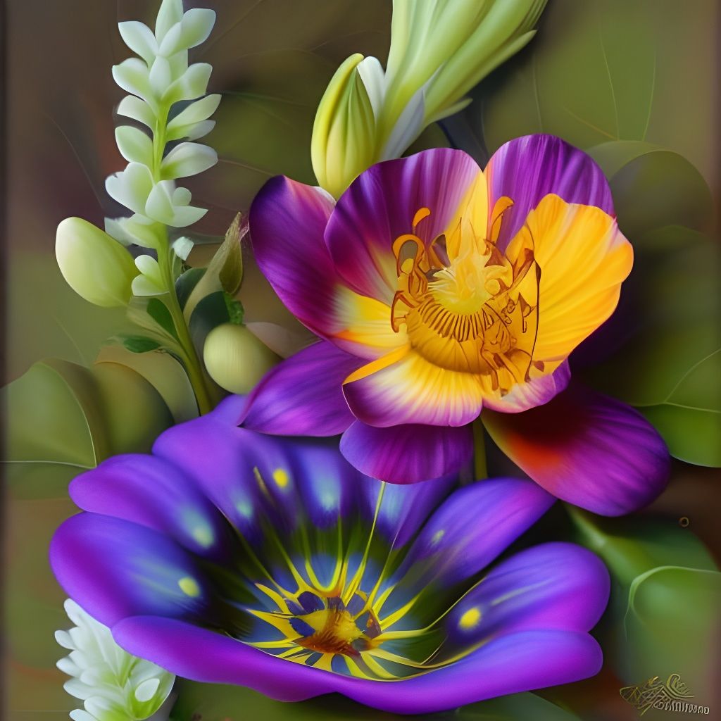 Kaleidoscopic Plants in Embossed 3D Photography