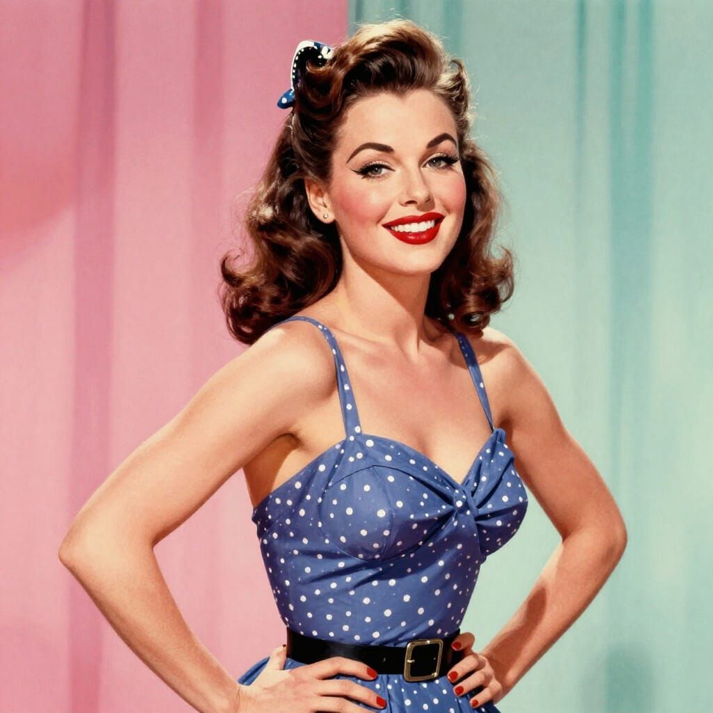 Vintage Pinup Woman in Retro Style