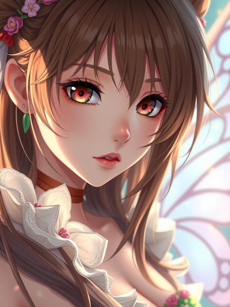 Anime Fairy Fae Portrait in Video Game Style