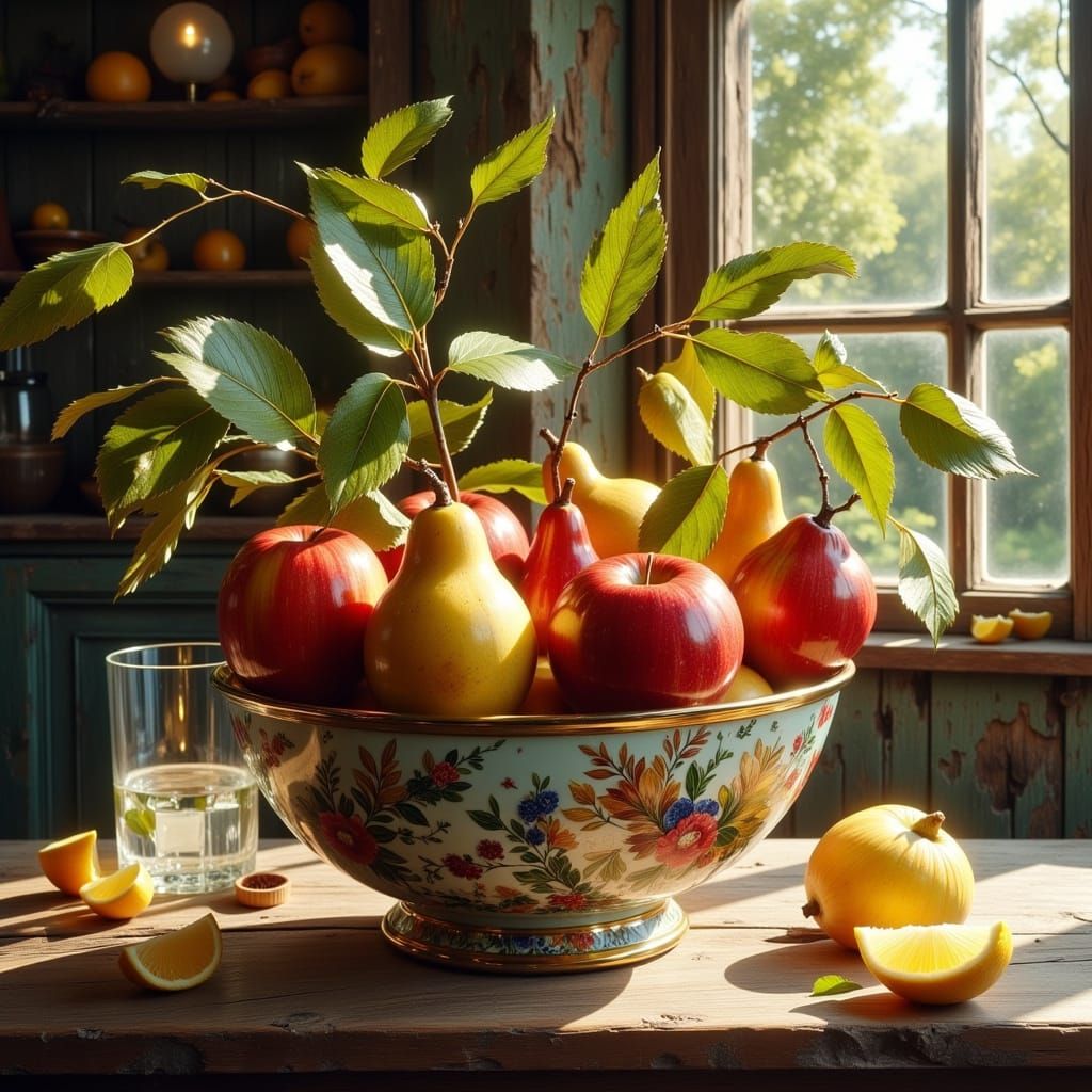 Apples and Pears in Dutch Golden Age Style