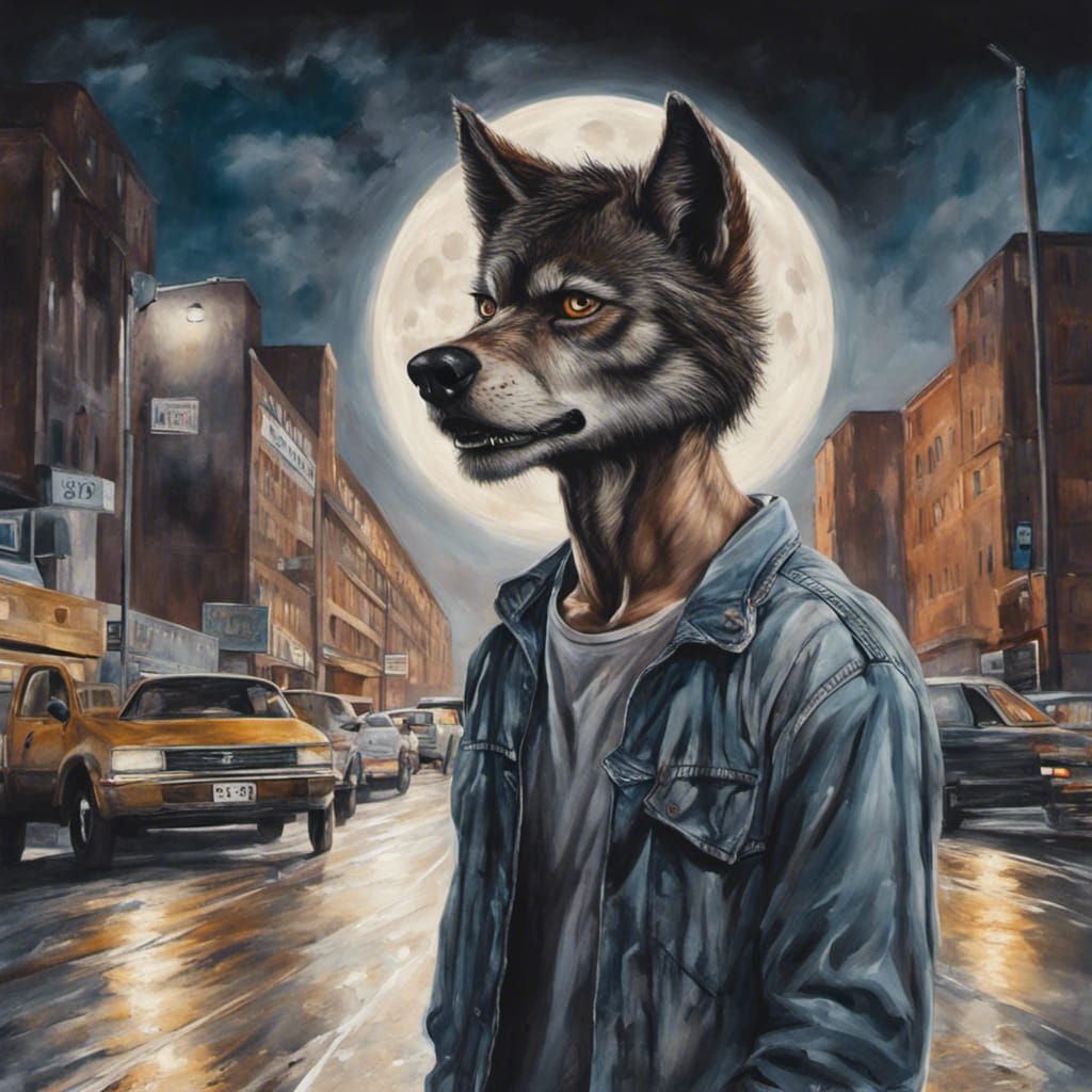 Werewolf Transformation Under the Full Moon