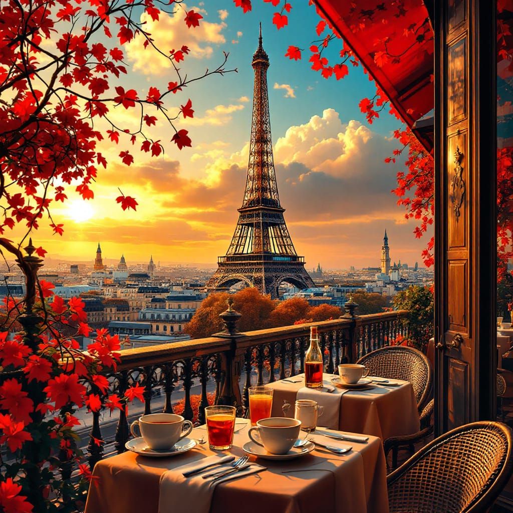 Paris Eiffel Tower Vintage Travel Poster Art