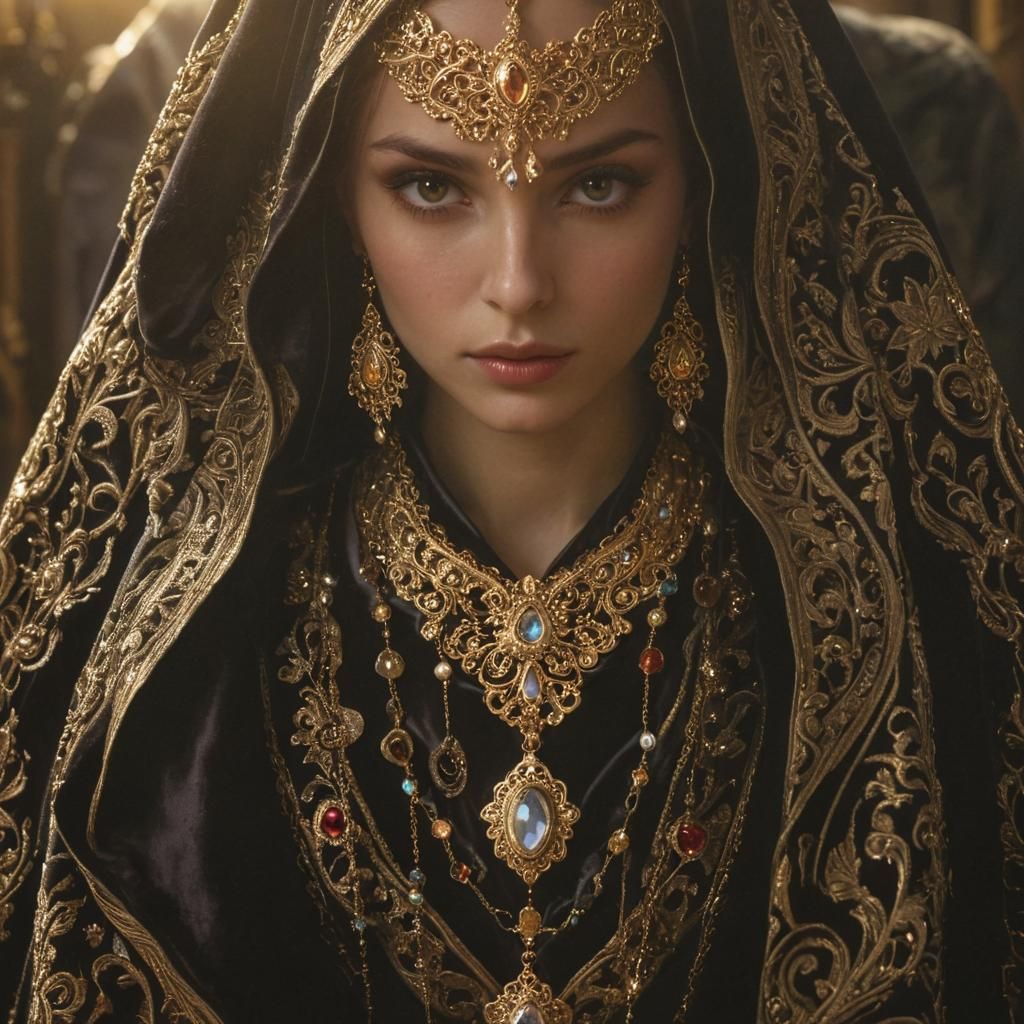 Divine Costume Jewelry Concept Art in Golden Light