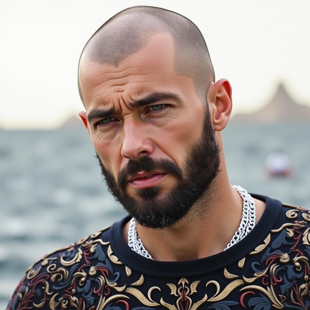 Lunar Storm Portrait in Abstract Expressionist Style