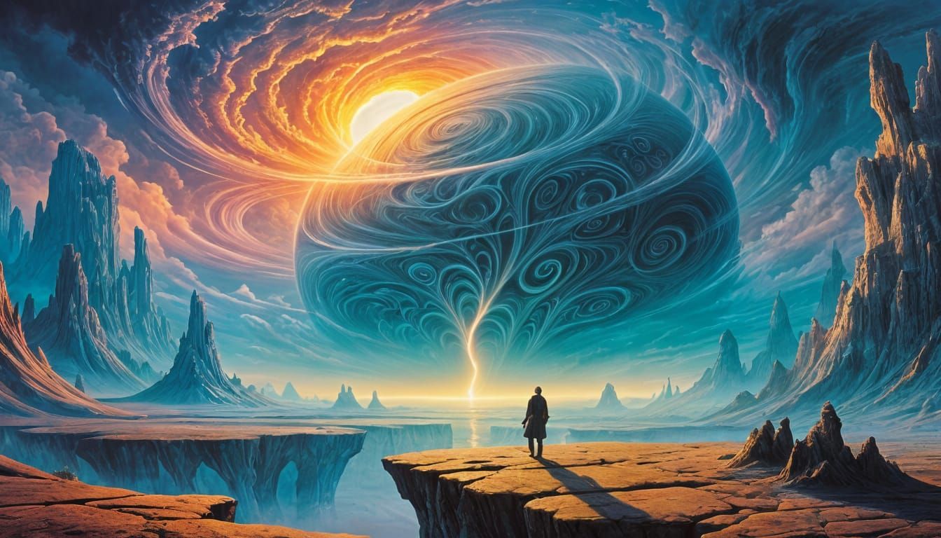 Ethereal Surrealist Landscape in Beksiński Style