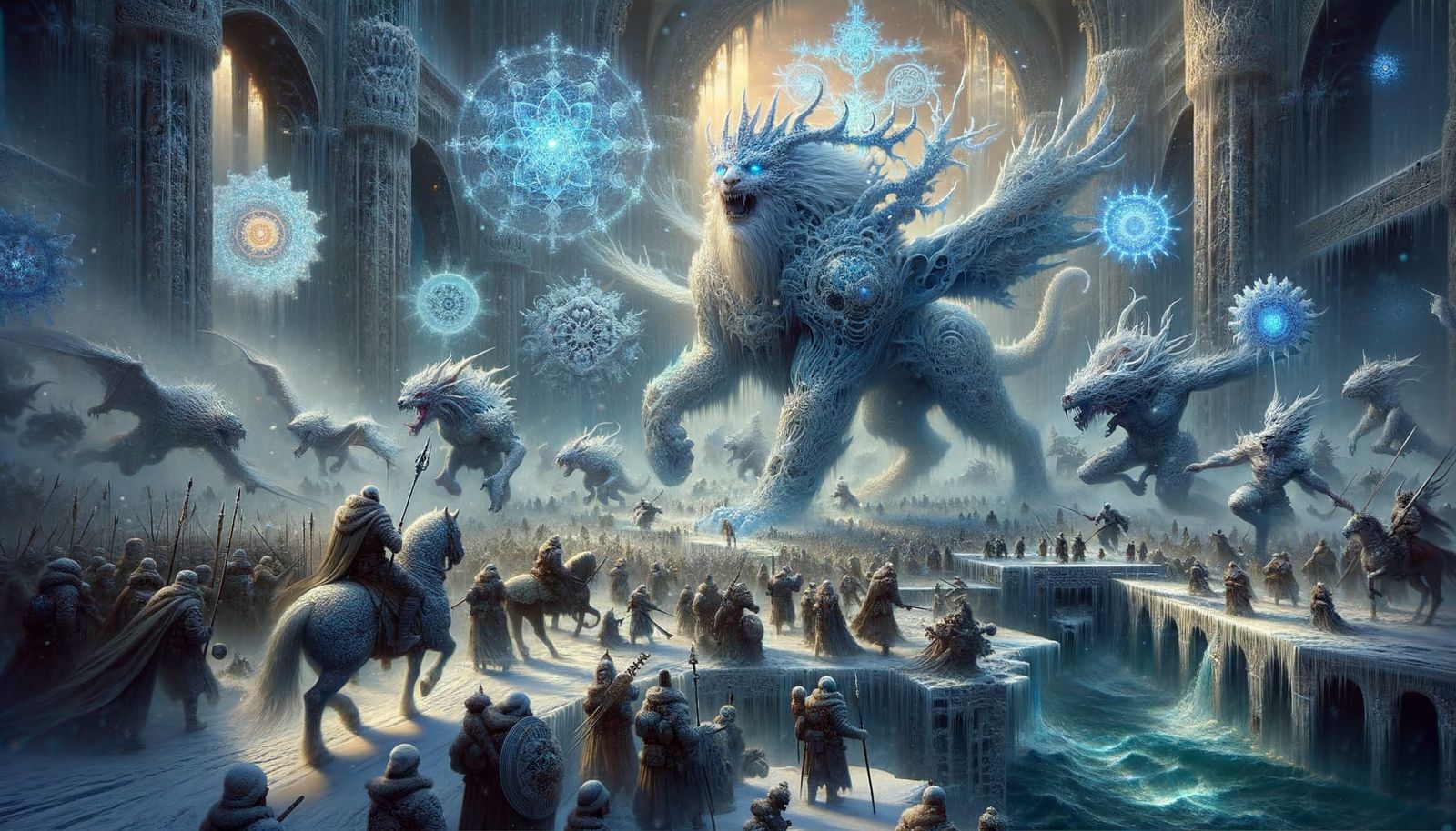 Dark Winter Fantasy General Leads Battle Against Winter Beas...
