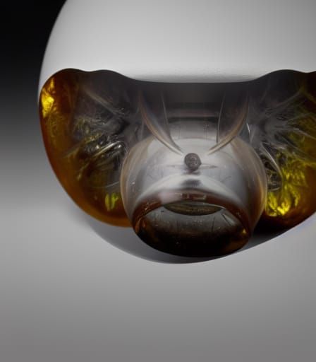 Alien Tick Encased in Amber: Hyperrealistic Photography