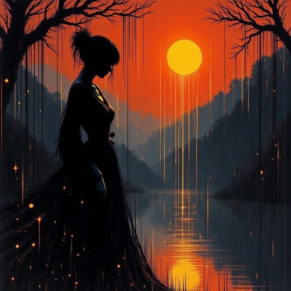 Beautiful Samurai Silhouette by River