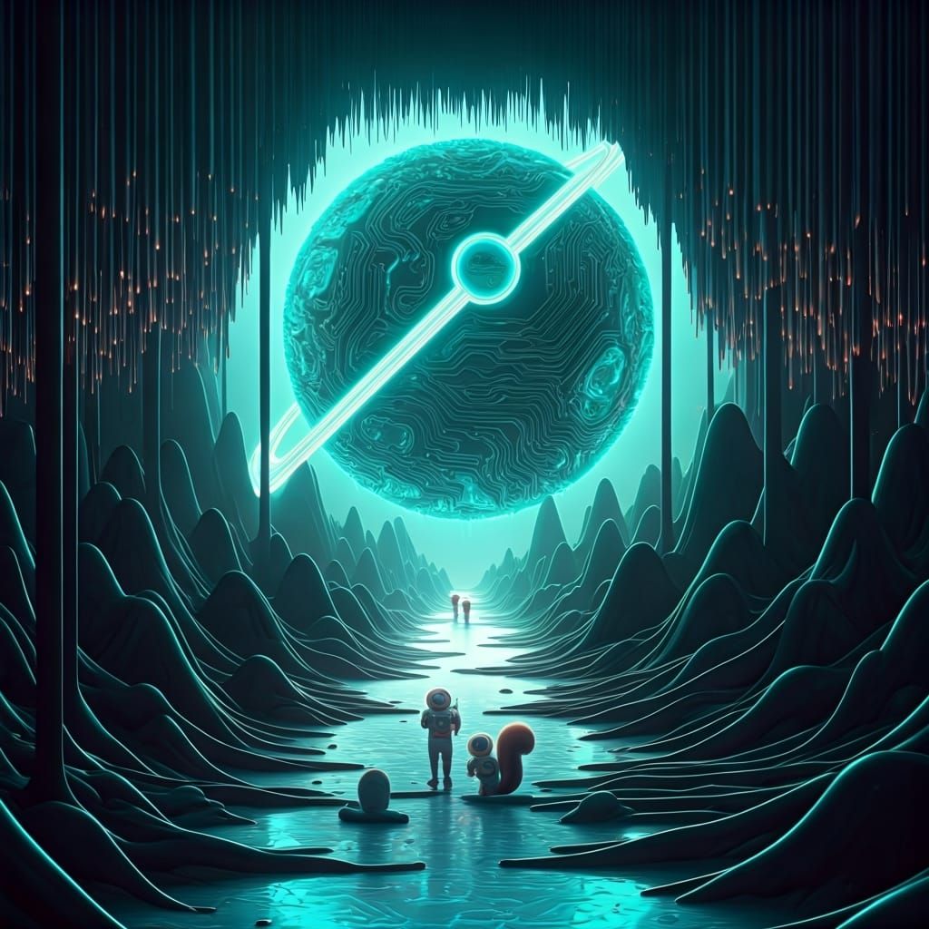 Squirrel Astronauts Discover Turquoise Planet, Whimsical Sci...