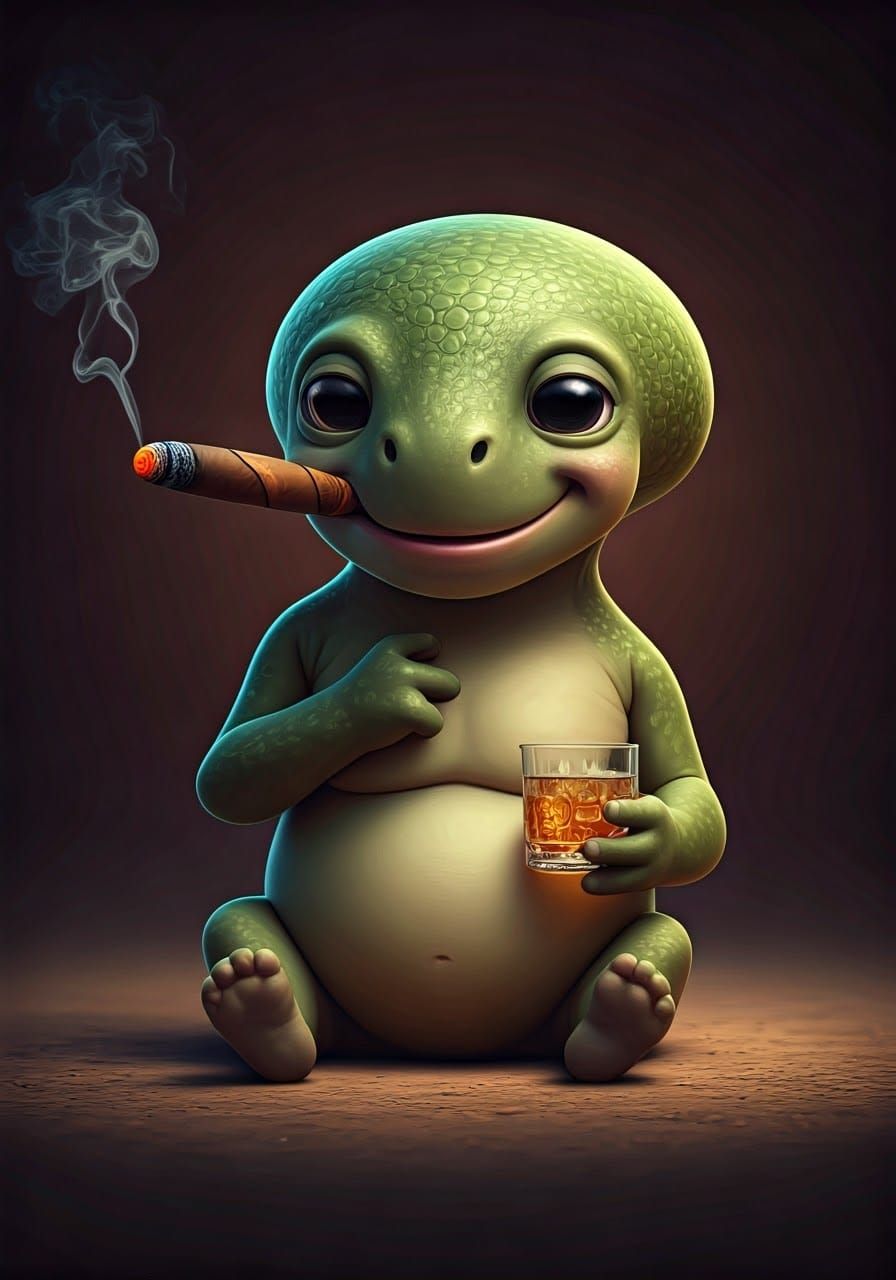 Chibi Mushroom Smoker in Pixar Style